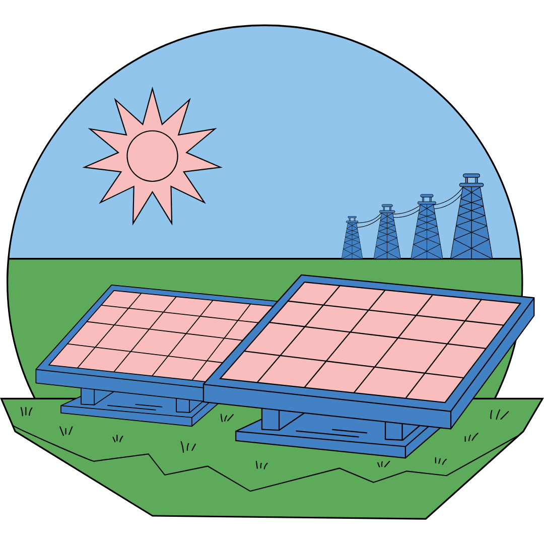 Ilustration of solar power plant